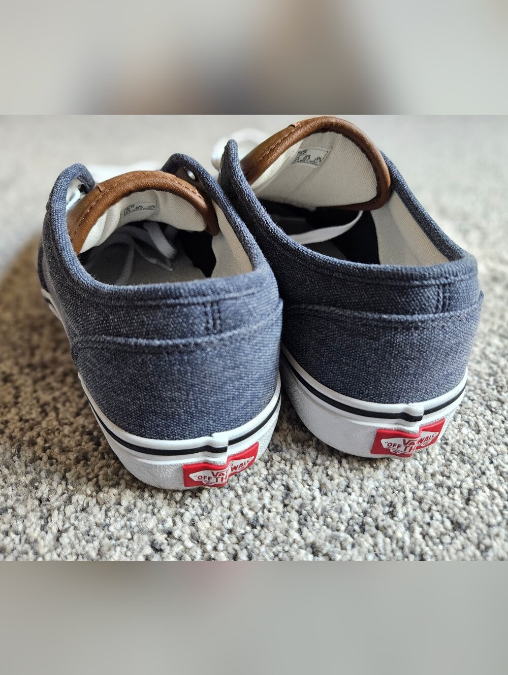 Vans Men’s Atwood Low-Top Canvas Sneakers in Blue and Brown - Picture 3 of 5
